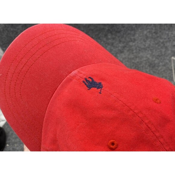 RALPH LAUREN Polo Baseball Hat Cap Red Navy Blue Pony Logo Adjustable Strapback - Picture 12 of 13
